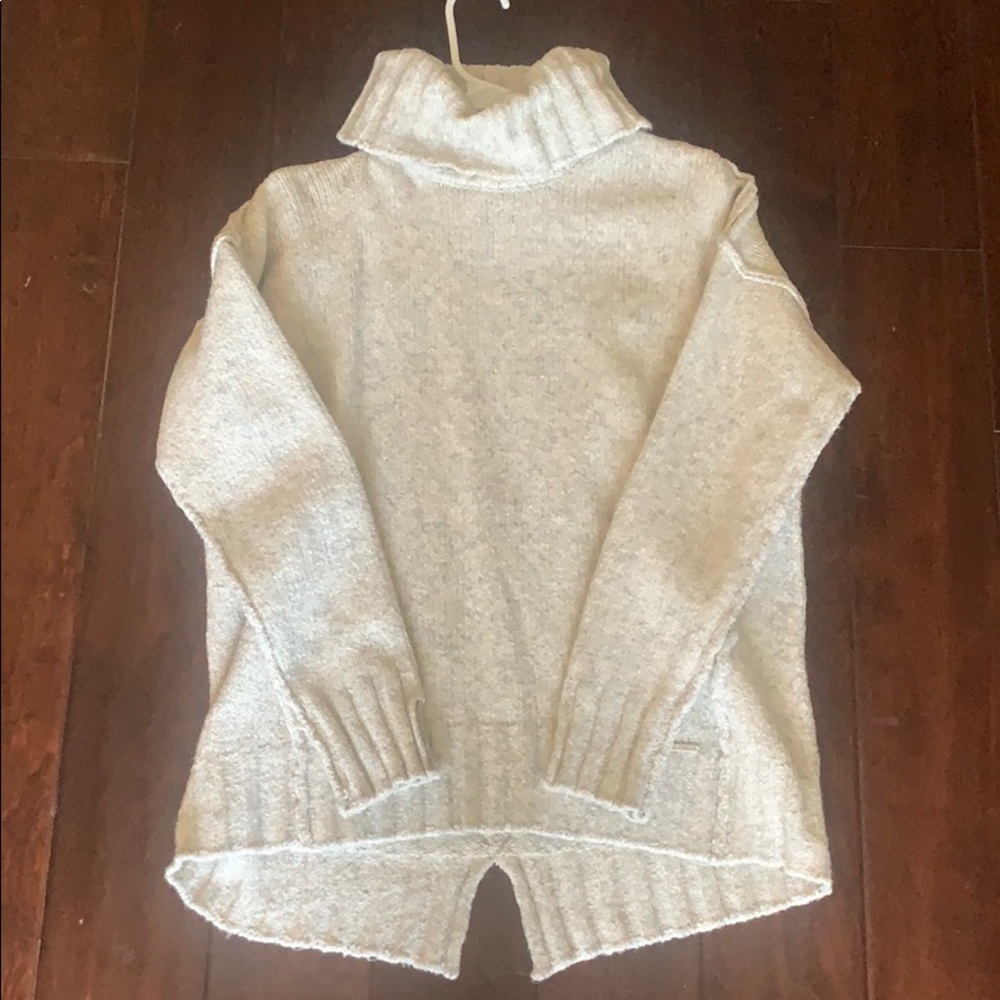 Turtleneck white/grey